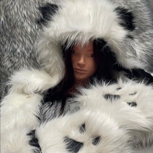 Claire's Warm Funny Panda Plush Hooded hat/scarf/m